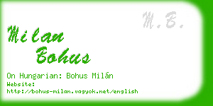 milan bohus business card